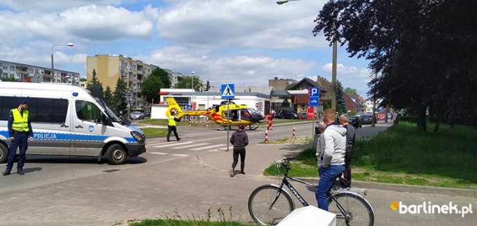 Ulica Gorzowska zablokowana. Helikopter LPR w akcji.