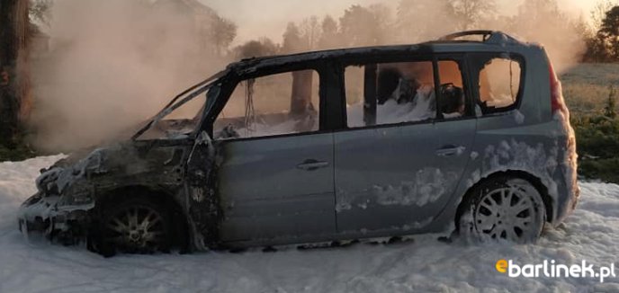 Pożar auta w Dzikowie.