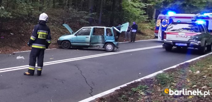 Wypadek na drodze do Krzynki.