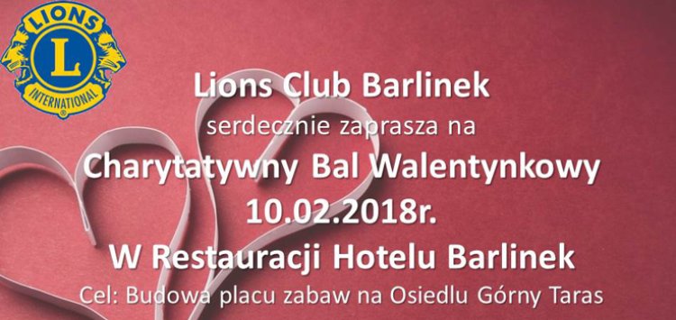 Lions Club Barlinek zaprasza na Bal Charytatywny.